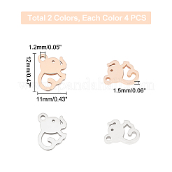 8 Stück 2 Farben 304 Edelstahl-Charms&nbsp;STAS-UN0028-65