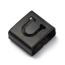 Breloques coulissantes carrées en acier inoxydable 304 avec placage ionique (IP)&nbsp;STAS-L132-09U-B