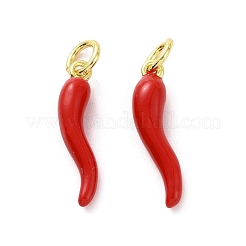 Breloques d'émail de laiton de placage de support&nbsp;KK-C008-20G-04