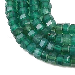 Chapelets de perles en agate d'onyx vert naturel&nbsp;G-G345-C35-2x4mm