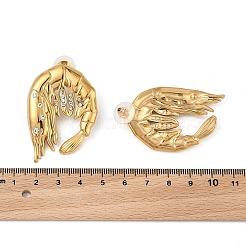 Legierung Rhinestone-Bolzenohrringe&nbsp;LS-EJEW-R021-08G