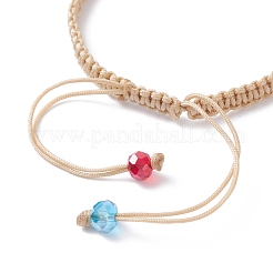 Geflochtenes Perlenarmband in Blumenform&nbsp;BJEW-TA00039-04