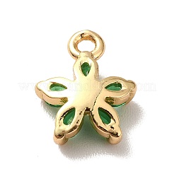 Blumenanhänger aus Messing mit Zirkonia&nbsp;KK-O141-01G-06