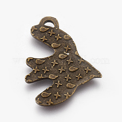 Supports de pendentif d'émail en alliage de style tibétain&nbsp;PALLOY-WH0051-02AB-02