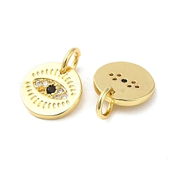 Breloques européennes en laiton plaqué avec zircone cubique&nbsp;KK-K349-25G