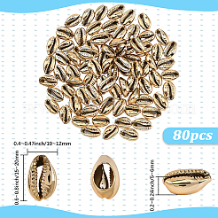 80 Stück galvanisierte natürliche Kauri-Muschelperlen&nbsp;BSHE-LT0001-06G