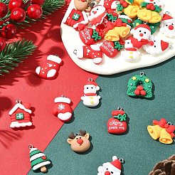 48pcs 12 Arten Weihnachtsthema-undurchsichtige Harzanhänger&nbsp;RESI-FS0001-73