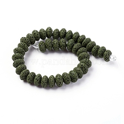 Brins de perles de pierre de lave naturelle&nbsp;G-F671-01A-12