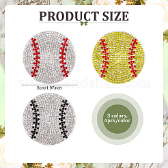 12 Stück 3 Farben Glas-Hotfix-Strass&nbsp;DIY-ME0001-97
