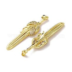 Pendentifs avec zircon cubiques à micro-pavés en laiton&nbsp;KK-F911-21G