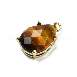 Natürliche Tigerauge facettierte Anhänger&nbsp;G-M431-16G-08