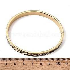 Armreifen mit Scharnierverschluss aus schwarzem Emaille und Zebramuster aus Edelstahl 304 für Damen&nbsp;SA-CBAC920-03G