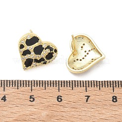 Boucles d'oreilles en laiton avec micro pavé de zircons cubiques pour femmes&nbsp;EJEW-A168-09G