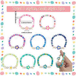 8 Stück Armbänder aus Polymer-Tonperlen&nbsp;BJEW-SC00001