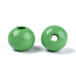 Cuentas redondas de madera de schima natural pintadas con aerosol&nbsp;WOOD-A018-8mm-08