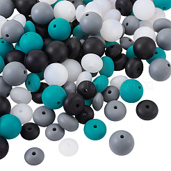 120 Stück 4 Farben 3 Stile Unterlegscheibe Silikon Fokalperlen&nbsp;SIL-TA0002-81A