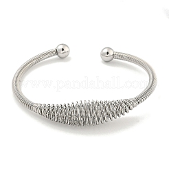 Bracelets manchettes creux en acier inoxydable 304 anti-ternissement&nbsp;BJEW-P331-09P