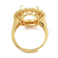 Gestellbeschichtung ovales Messing Mikropflaster Zirkonia verstellbare Ringkomponenten&nbsp;KK-Q819-14G