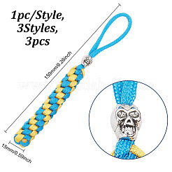 3 pendentif décoratif en forme de nœud de maïs tressé en polypropylène de 3 couleurs&nbsp;KEYC-HY0001-27