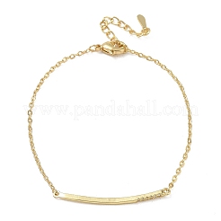 Braccialetti in ottone con micro pavé di zirconi trasparenti&nbsp;BJEW-E114-01B-G