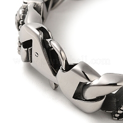 304 Edelstahl Totenkopf Cuban Link Kette Armbänder für Frauen Männer&nbsp;BJEW-Q341-03AS