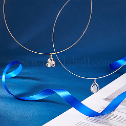 2 Stück 2 Farben 304 Edelstahl Chokerhalsketten&nbsp;NJEW-UN0001-52