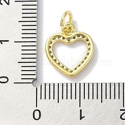 Placage de crémaillère en laiton micro pavé pendentifs en zircone cubique claire&nbsp;KK-Z039-15G