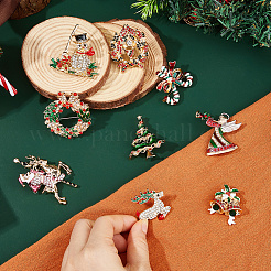 9 Stück 9 Stile Weihnachtsmotiv Strass Brosche&nbsp;JEWB-DC0001-33