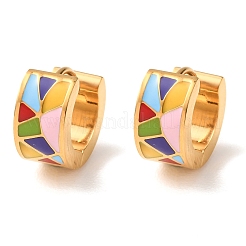 Pendientes de aro esmaltados de acero inoxidable 304 para mujer&nbsp;SA-CBA7B26-01G