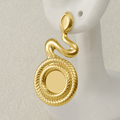 Pendientes vintage irregulares de acero inoxidable 304 con forma de serpiente&nbsp;YS9049-2