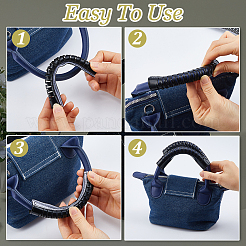 Poignée de sac en cuir de vache&nbsp;DIY-WH0308-876