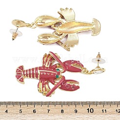 Legierung Rhinestone baumeln Ohrstecker&nbsp;EJEW-P317-01G