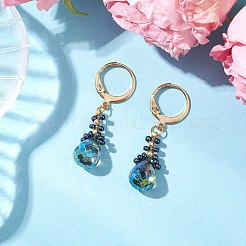 Orecchini a monachella con perline di semi di vetro&nbsp;EJEW-MZ00398
