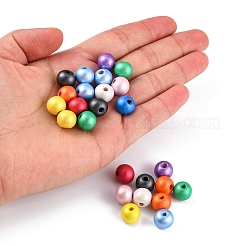100pcs 10 Farben bemalte Naturholzperlen&nbsp;WOOD-YW0001-08