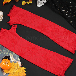 Lange fingerlose Handschuhe aus Polyester und Elasthan mit Spinnennetzmuster für Damen&nbsp;AJEW-WH20007-89B