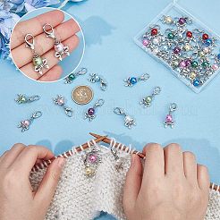 60 pz decorazioni pendenti con perline acriliche in stile tibetano&nbsp;HJEW-PH0001-51