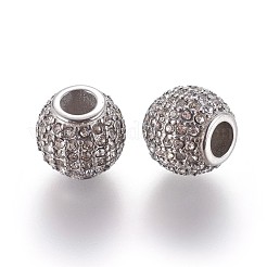 304 Edelstahl-Europäische Perlen&nbsp;STAS-P237-36P