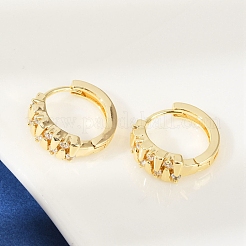 Orecchini a cerchio in ottone chiaro con zirconi cubici&nbsp;EJEW-Q016-05G