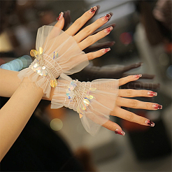 Manches amovibles en dentelle de nylon à paillettes&nbsp;AJEW-WH20033-035