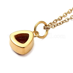 Collares colgantes de circonio cúbico triangular&nbsp;NJEW-F303-01G