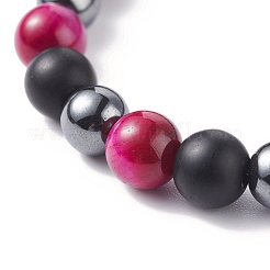 Bracelets extensibles en perles de pierre rondes&nbsp;BJEW-JB07259-04
