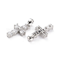 Pendentifs avec zircon cubiques à micro-pavés en laiton&nbsp;ZIRC-P089-21P