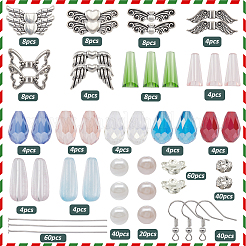 DIY Engel Glas & Legierung & Messing Strass Perlen baumeln Ohrringe Herstellung Kits&nbsp;DIY-SC0027-14