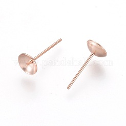 Componenti per orecchini a bottone in acciaio inossidabile 304&nbsp;STAS-H436-25RG-6mm