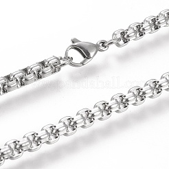 Collane a catena quadra in acciaio inossidabile 304 anti-ossidazione&nbsp;NJEW-I238-02P