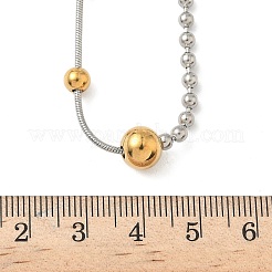 Colliers à chaîne à billes rondes et à chaîne serpent en acier inoxydable 304 pour femmes&nbsp;NJEW-G173-02A-GP