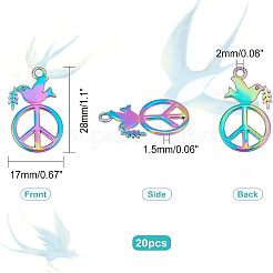 20 Stück Regenbogenfarben-Legierungsanhänger&nbsp;FIND-FH0003-56