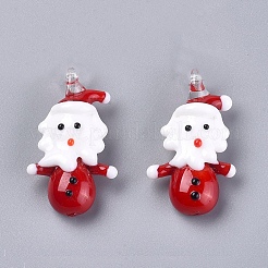 Ensembles de pendentifs au chalumeau faits à la main sur le thème de noël&nbsp;LAMP-J093-02