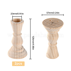Bougeoir en bois non teint&nbsp;DIY-WH0182-26