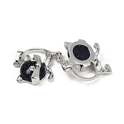 Pendentifs chaton en pierre dorée bleue synthétique&nbsp;G-J386-C17-11